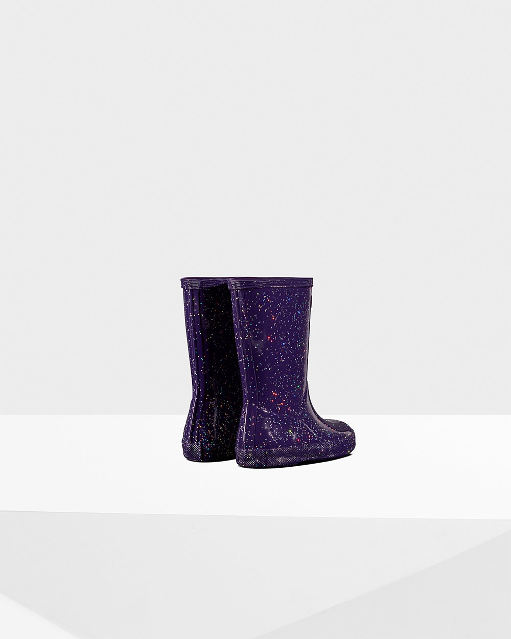 Botas De Agua Hunter Niños Azules Moradas Original First Giant Glitter 065741-KNF
